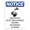 Signmission OSHA Sign, 24" H, Rigid Plastic, Employees Must Wash Sign With Symbol, Portrait, 1824-V-11975 OS-NS-P-1824-V-11975 - alternate 1